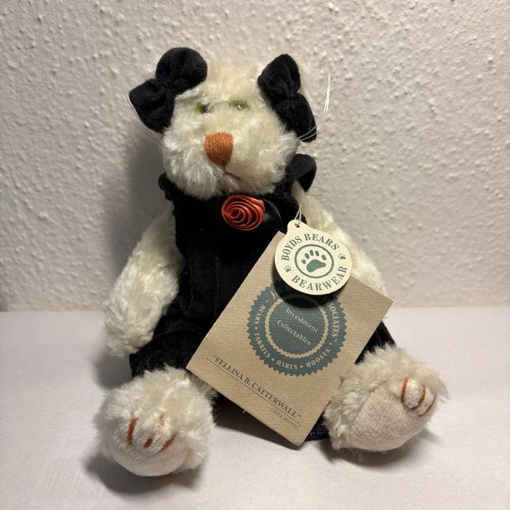Boyds FELINA WHITE CAT IN BLACK DRESS 9